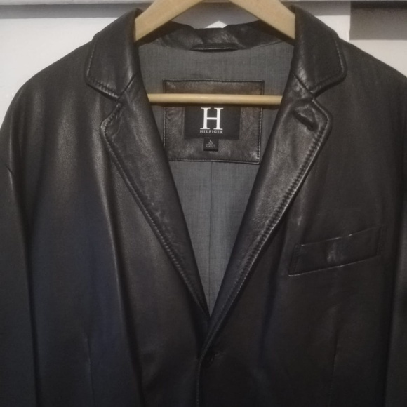 New Tommy Hilfiger Long lamb leather coat - Picture 1 of 8